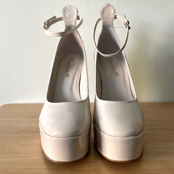 L’Intervalle Habibi Off White Naplack Leather Platform Round Toe Shoes, Size 8 - Picture 4 of 16